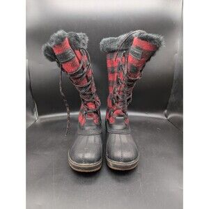 L.L. Bean Signature Wool Tek 2.5  Boot Buffalo Plaid Boots Women's Size 8 M USA